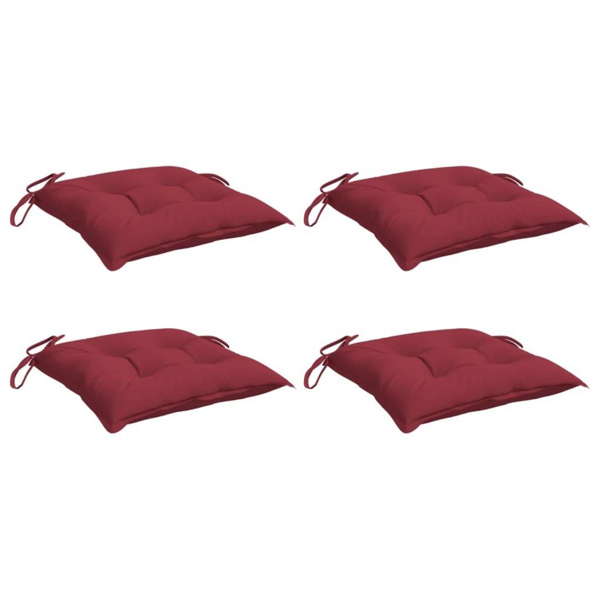 VIDAXL Coussins de palette lot de 4 rouge bordeaux 50x50x7 cm