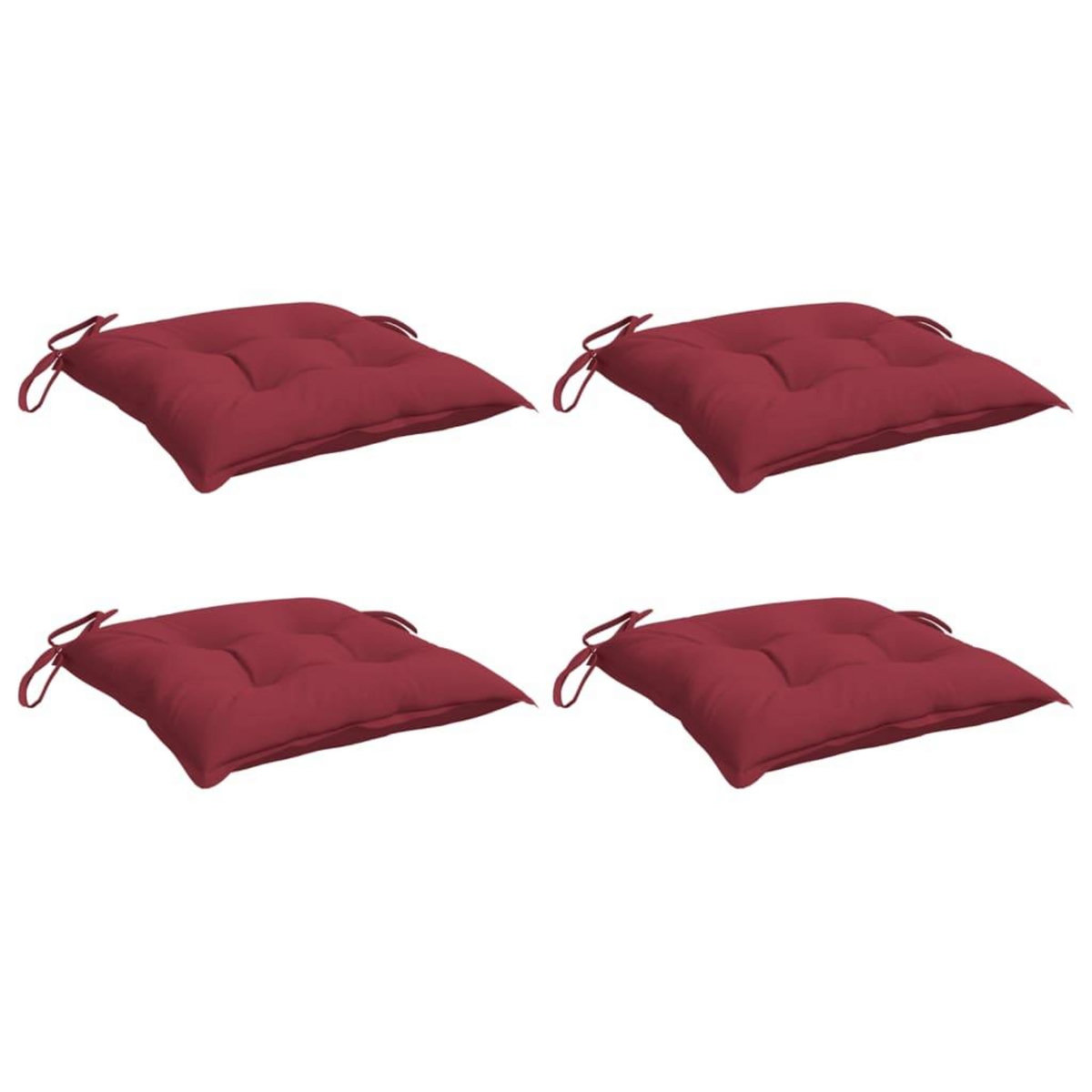 VIDAXL Coussins de palette lot de 4 rouge bordeaux 50x50x7 cm