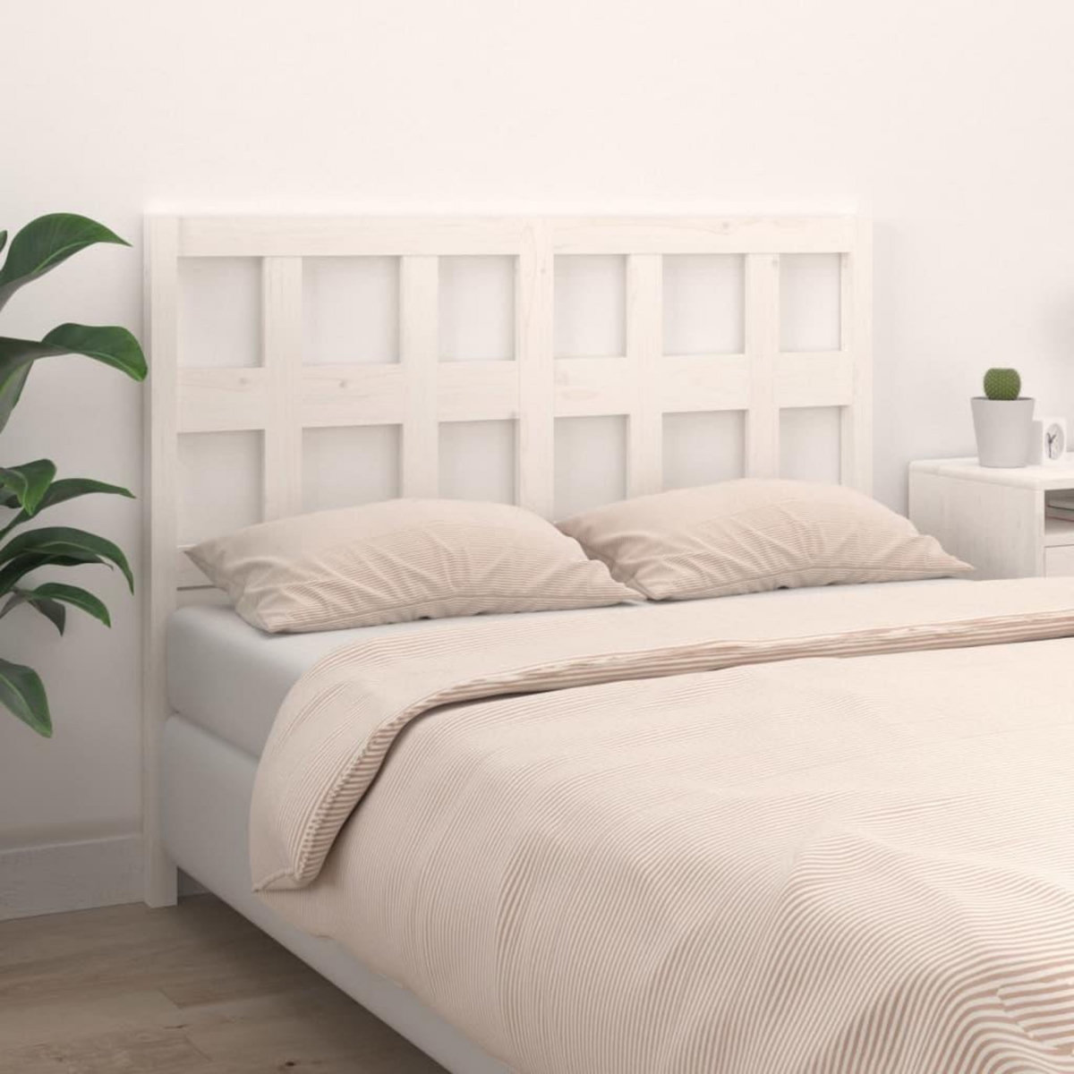 VIDAXL Tete de lit Blanc 165,5x4x100 cm Bois massif de pin