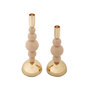 Voir la diapositive 2 : Paris Prix Lot de 2 Chandeliers  Bolly  29cm Rose & Or