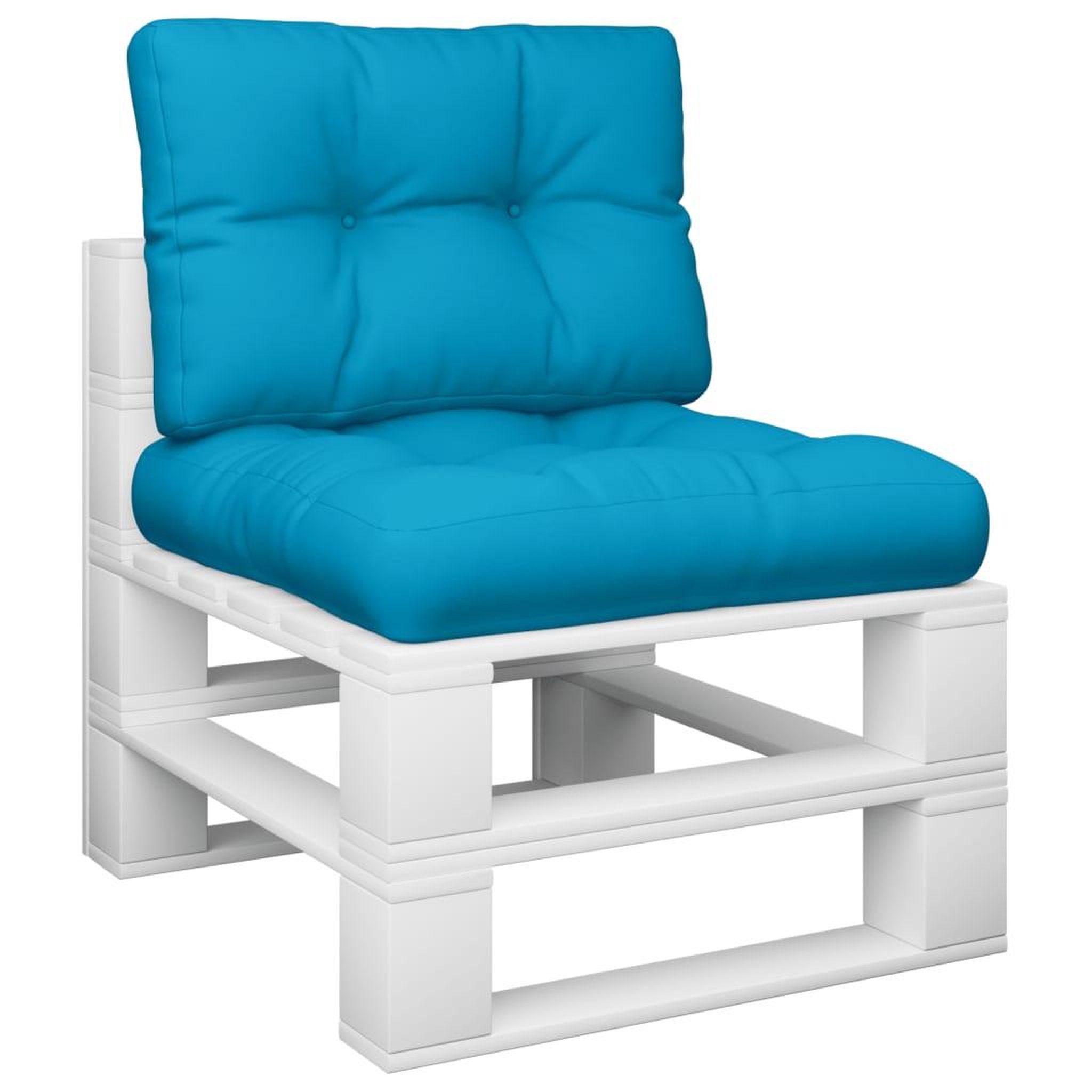 Voir la diapositive 3 : VIDAXL Coussins de palette lot de 2 bleu tissu