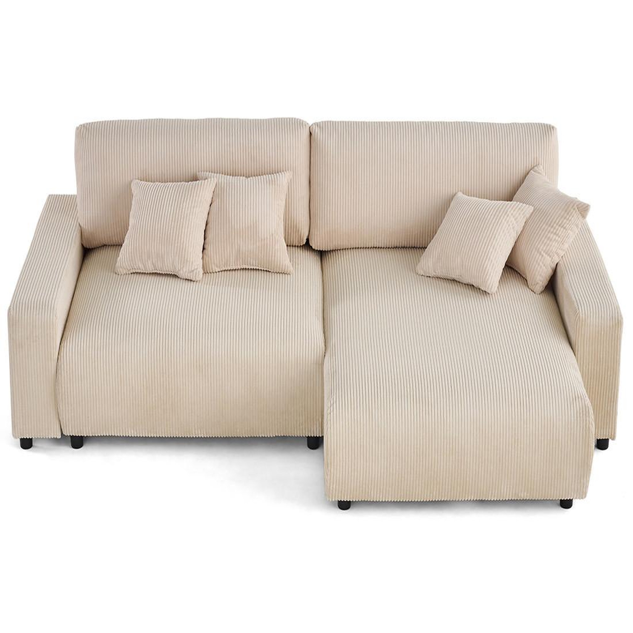 Voir la diapositive 5 : LISA DESIGN Pivoine - canapé d'angle 4 places réversible convertible avec 2 coffres en velours côtelé