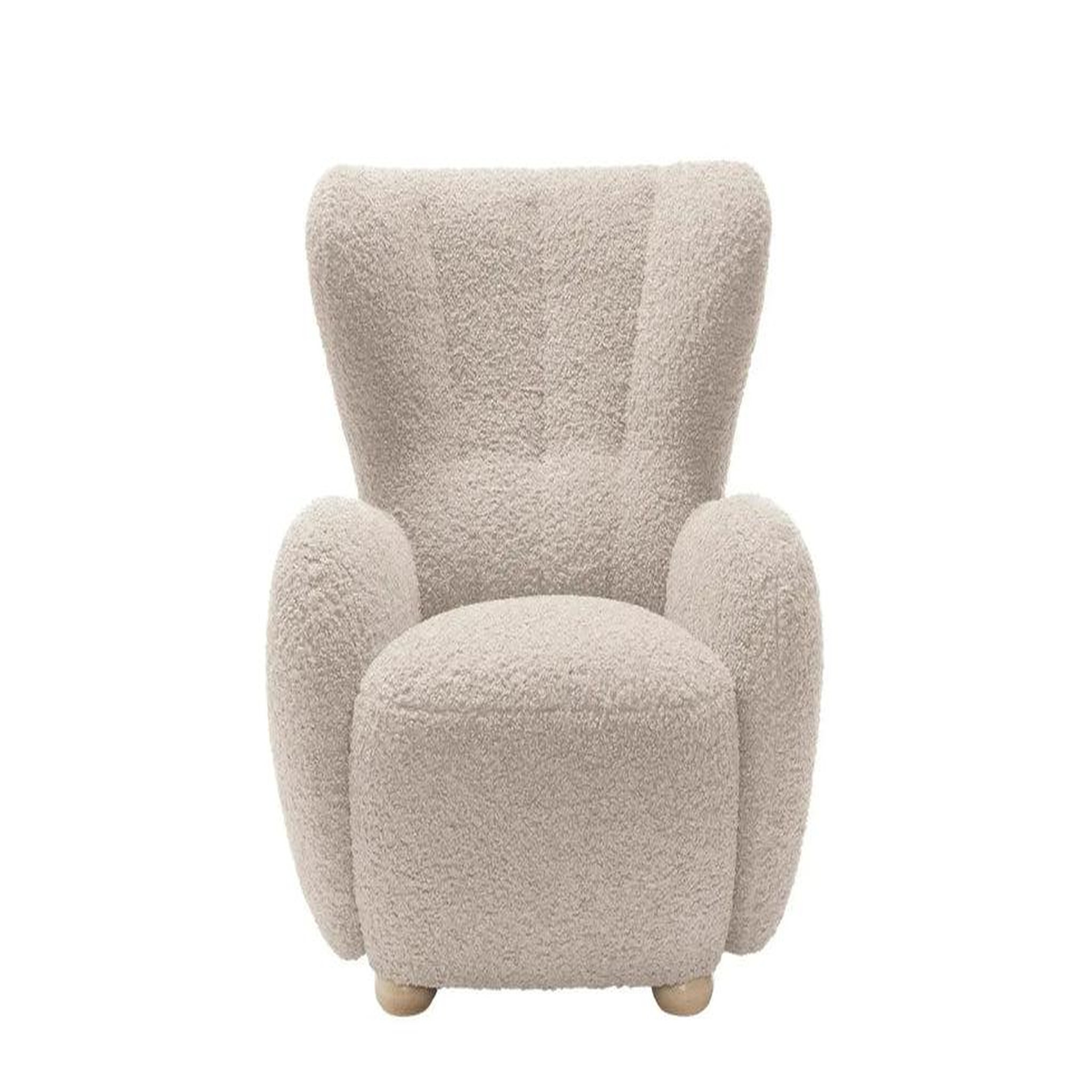 CASANOVA PARIS LILI - Fauteuil tissu bouclette. Coloris disponibles : Gris, Vert, Bleu, Orange