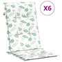 Voir la diapositive 2 : VIDAXL Coussins de chaise a dossier haut lot de 6 modele de feuille