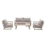 ProGarden Ensemble de détente de jardin - Structure en aluminium - Tissu - Proloisirs - 4 p. - PERTH set