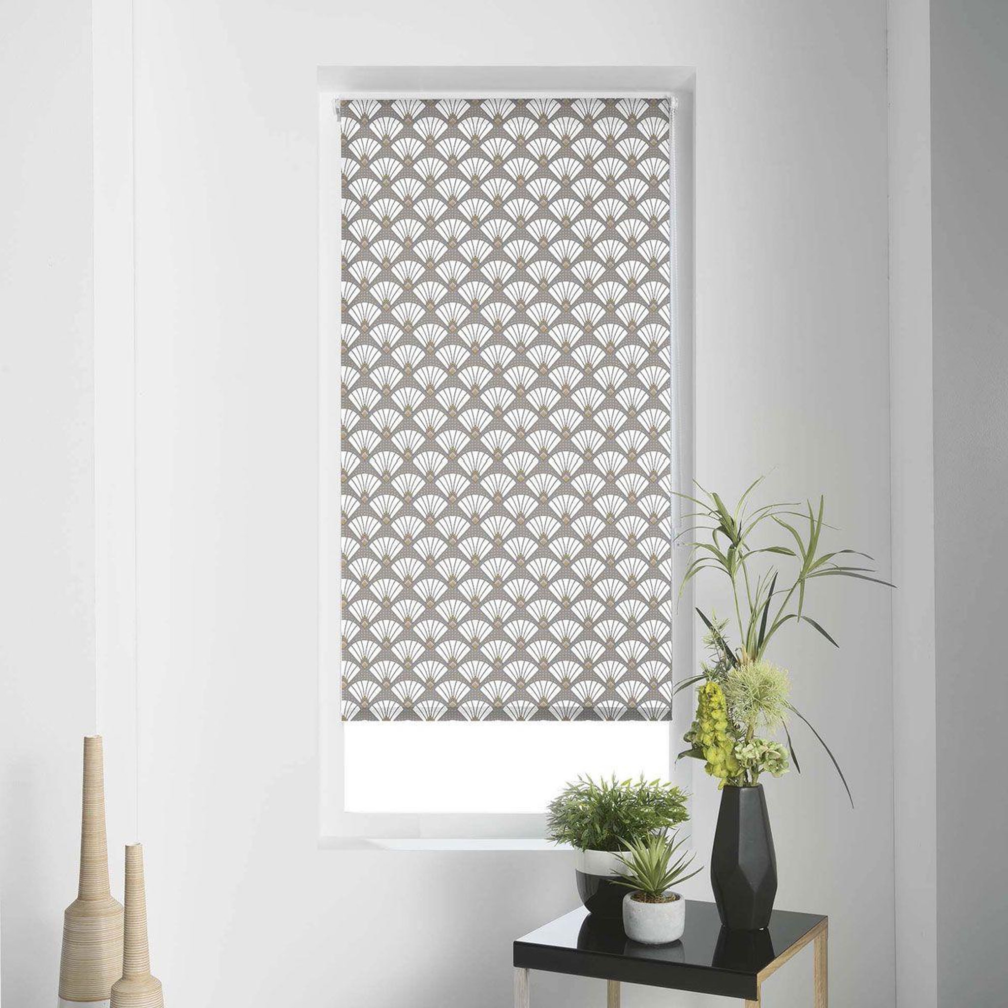 Voir la diapositive 1 : Douceur d'Intérieur Store enrouleur tamisant  art déco chic  120x180cm gris