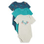 Voir la diapositive 1 : IN EXTENSO Lot de 3 bodies manches courtes bébé garçon crocodile