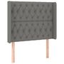 Voir la diapositive 2 : VIDAXL Tete de lit avec oreilles Gris fonce 93x16x118/128 cm Tissu