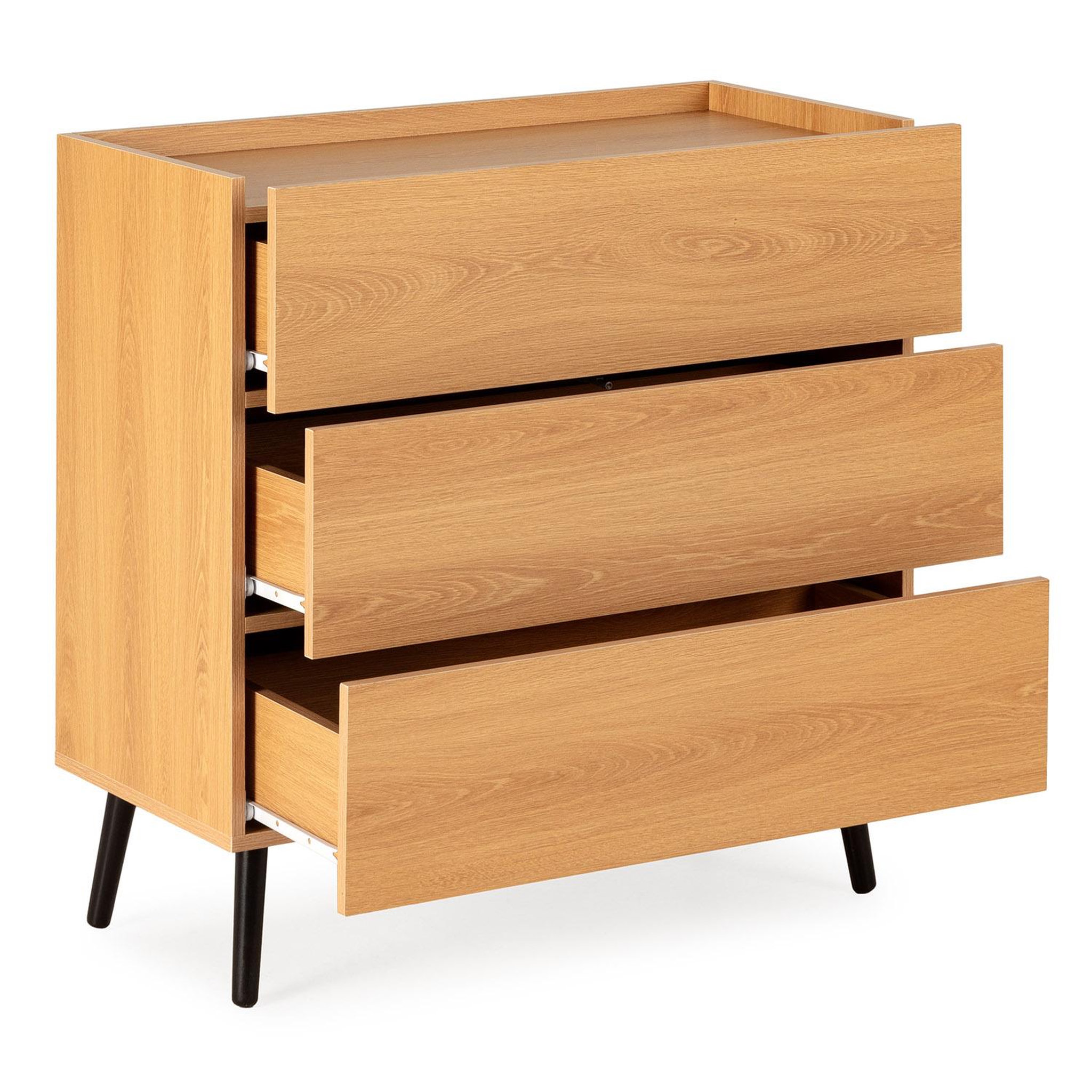 Voir la diapositive 3 : VS VENTA-STOCK Commode Siren 3 tiroirs couleur Chêne