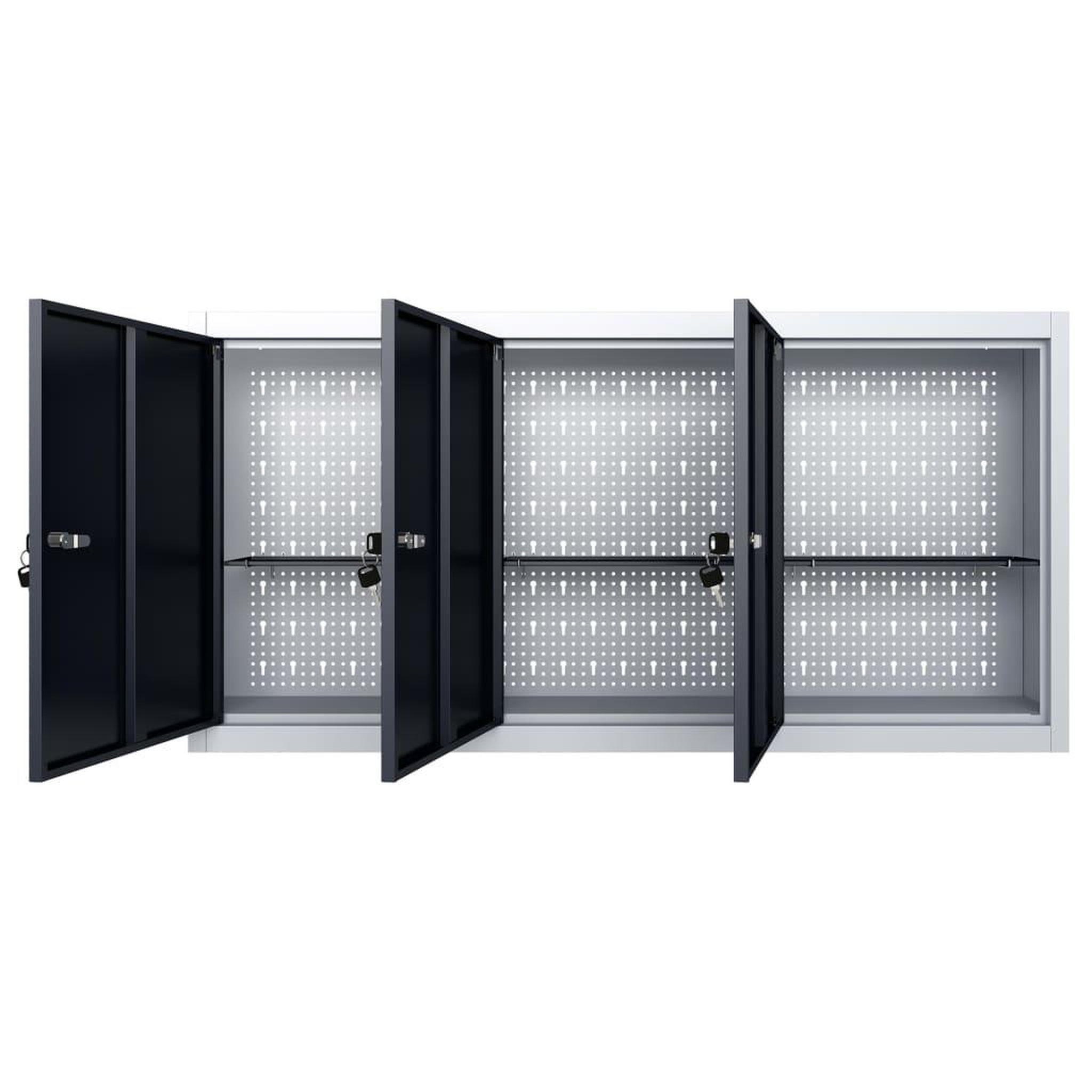 Voir la diapositive 3 : VIDAXL Armoire a outils murale Style Industriel Metal Gris et noir