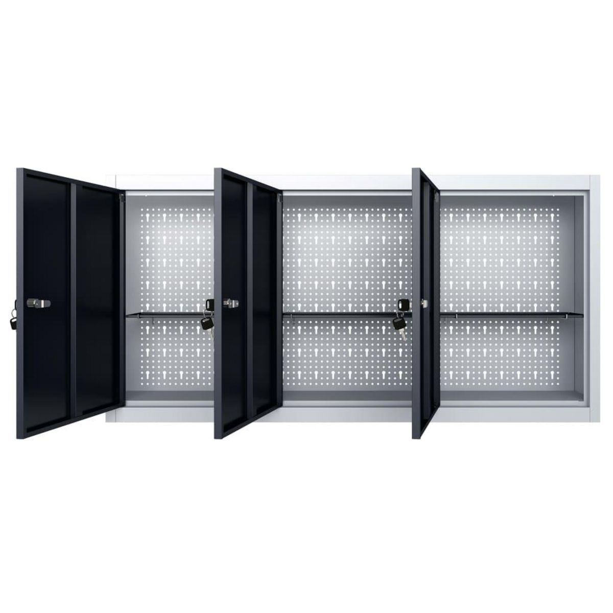 VIDAXL Armoire a outils murale Style Industriel Metal Gris et noir