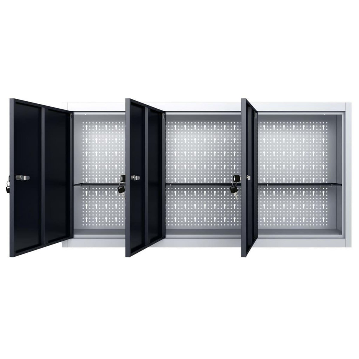 VIDAXL Armoire a outils murale Style Industriel Metal Gris et noir