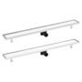 Voir la diapositive 2 : VIDAXL Drain de douche avec couvercle 2en1 103x14 cm Acier inoxydable