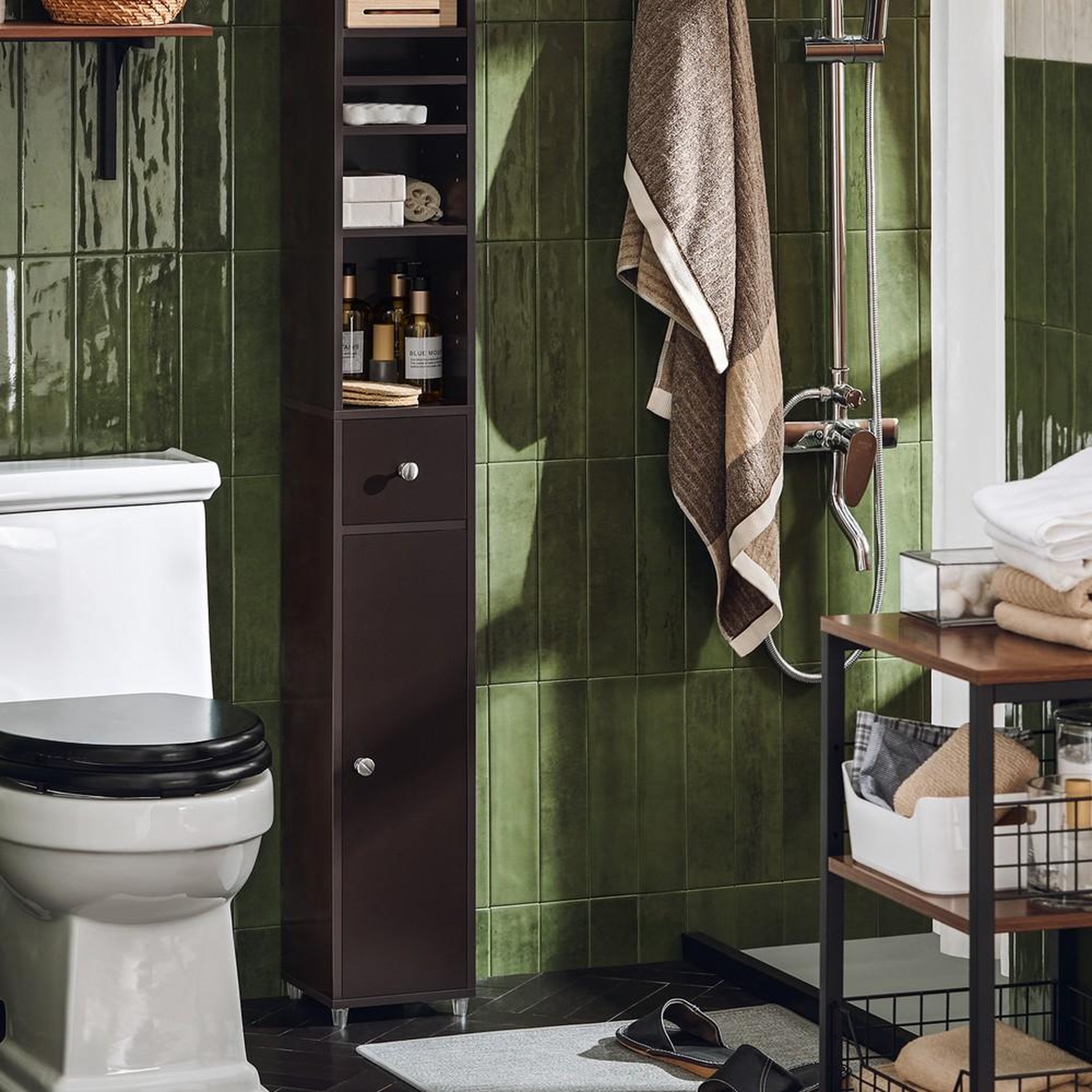 Voir la diapositive 4 : SOBUY SoBuy - Colonne De Salle De Bain à un tiroir - Moderne - BZR34