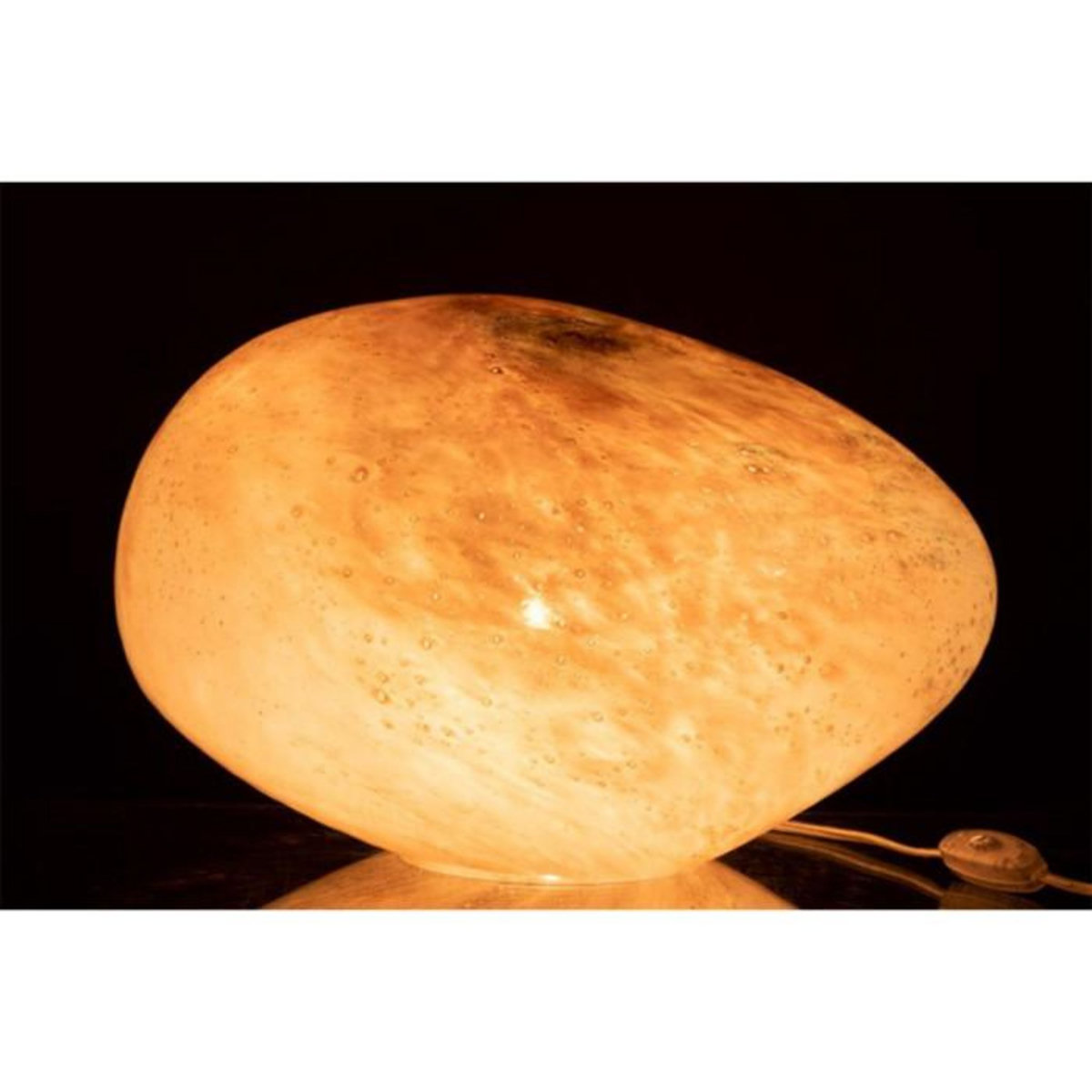 Paris Prix Lampe à Poser Ovale en Verre  Dany  40cm Rose