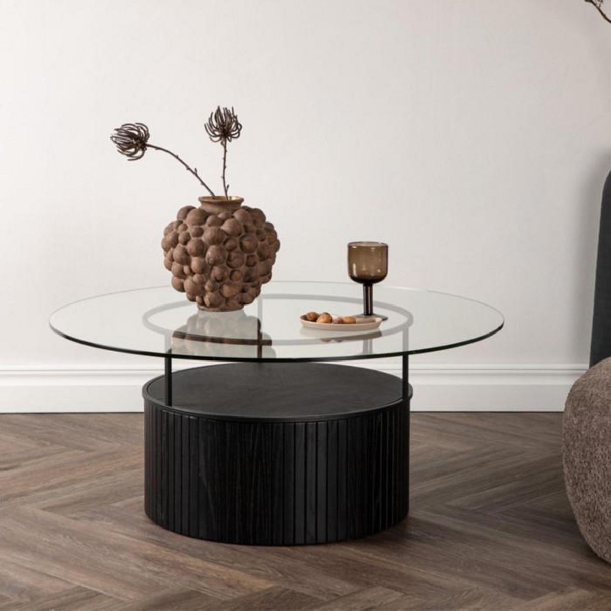 Paris Prix Table Basse en Verre  Bovall  90cm Noir