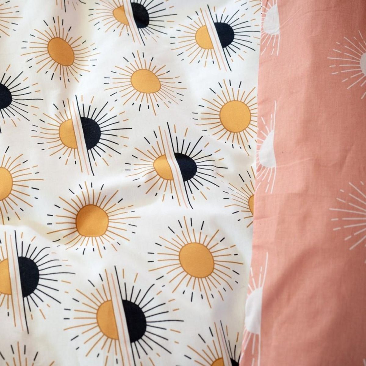 COTE DECO Housse de couette 260x240 TERRAMEA + 2 taies 100% coton adouci 57 fils/cm2