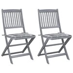 VIDAXL Chaises pliables d'exterieur lot de 2 et coussins Bois d'acacia