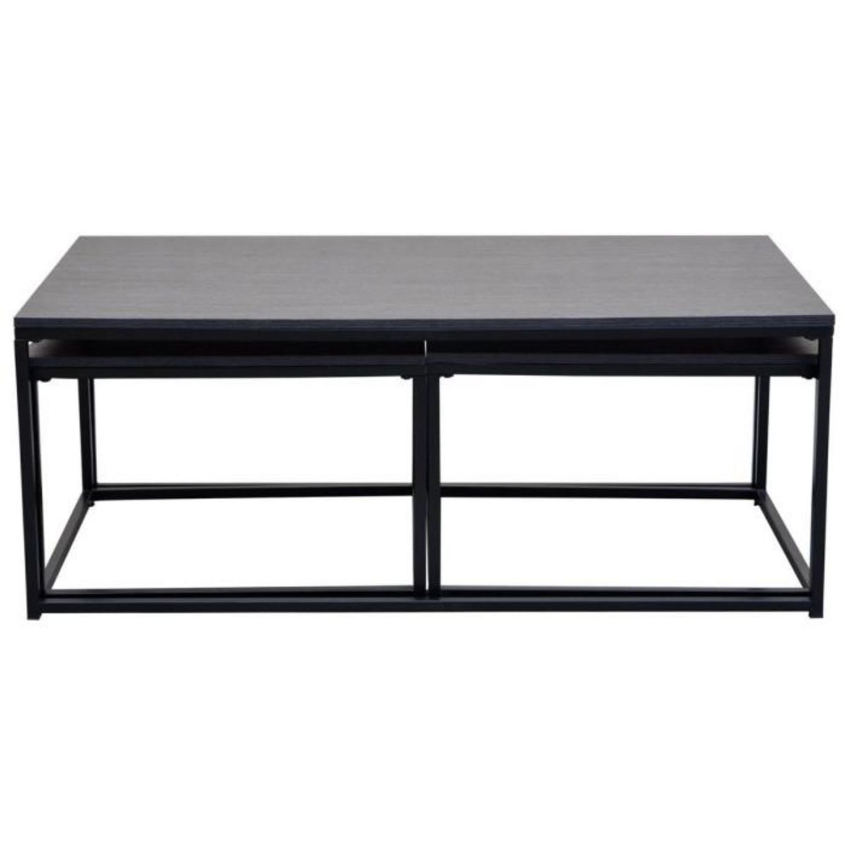 Paris Prix Lot de 3 Tables Basses Gigognes  Féline  120cm Gris Anthracite