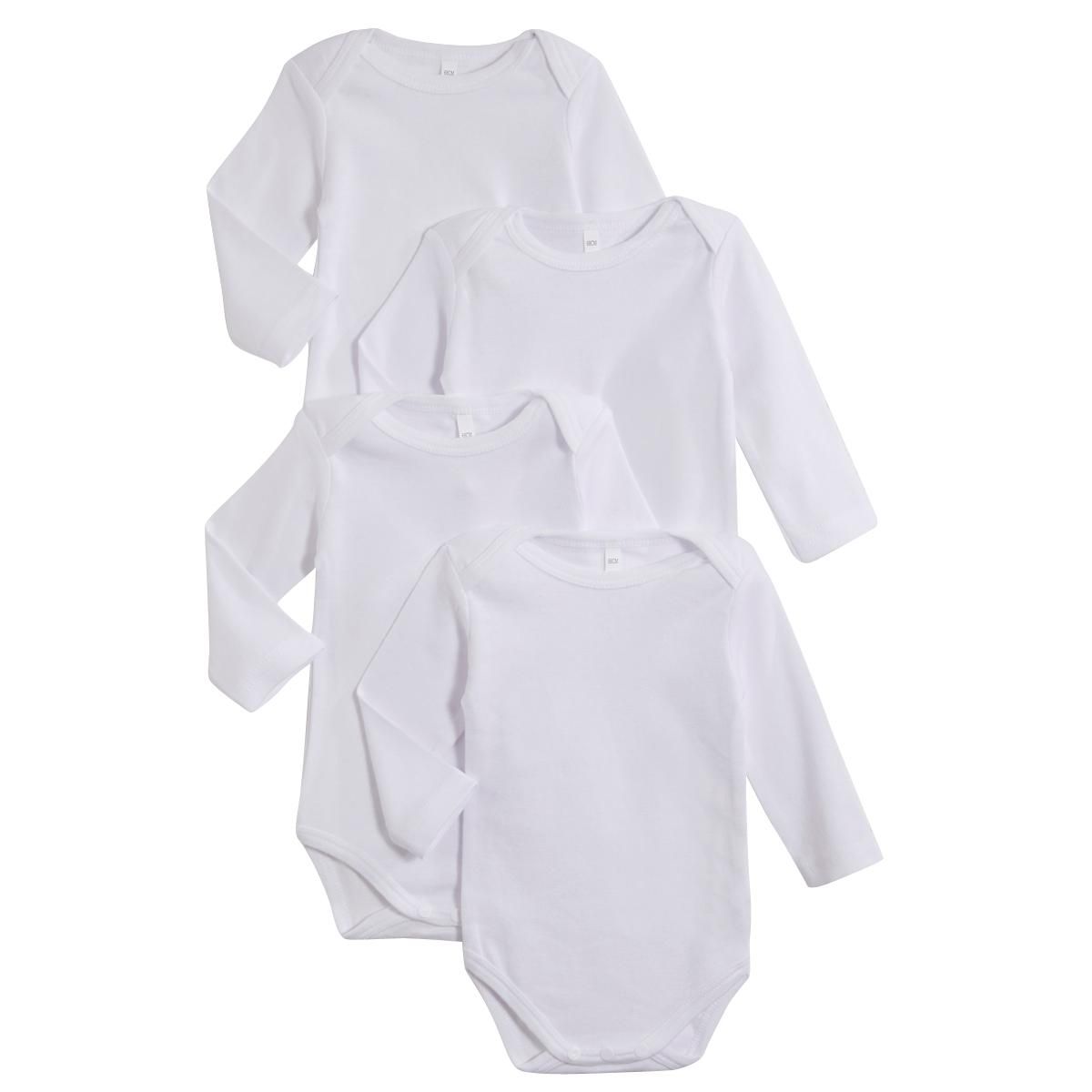 IN EXTENSO Lot de 4 bodies manches longues bébé 