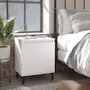 VIDAXL Table de chevet avec pieds en metal Blanc 40x30x50 cm