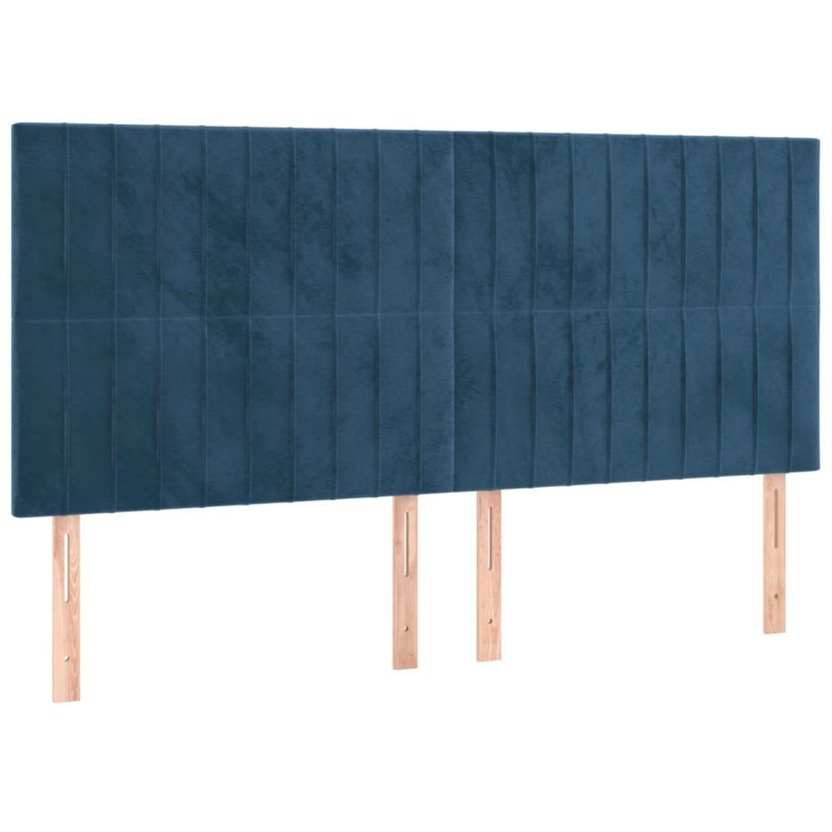 VIDAXL Tete de lit a LED Bleu fonce 200x5x118/128 cm Velours
