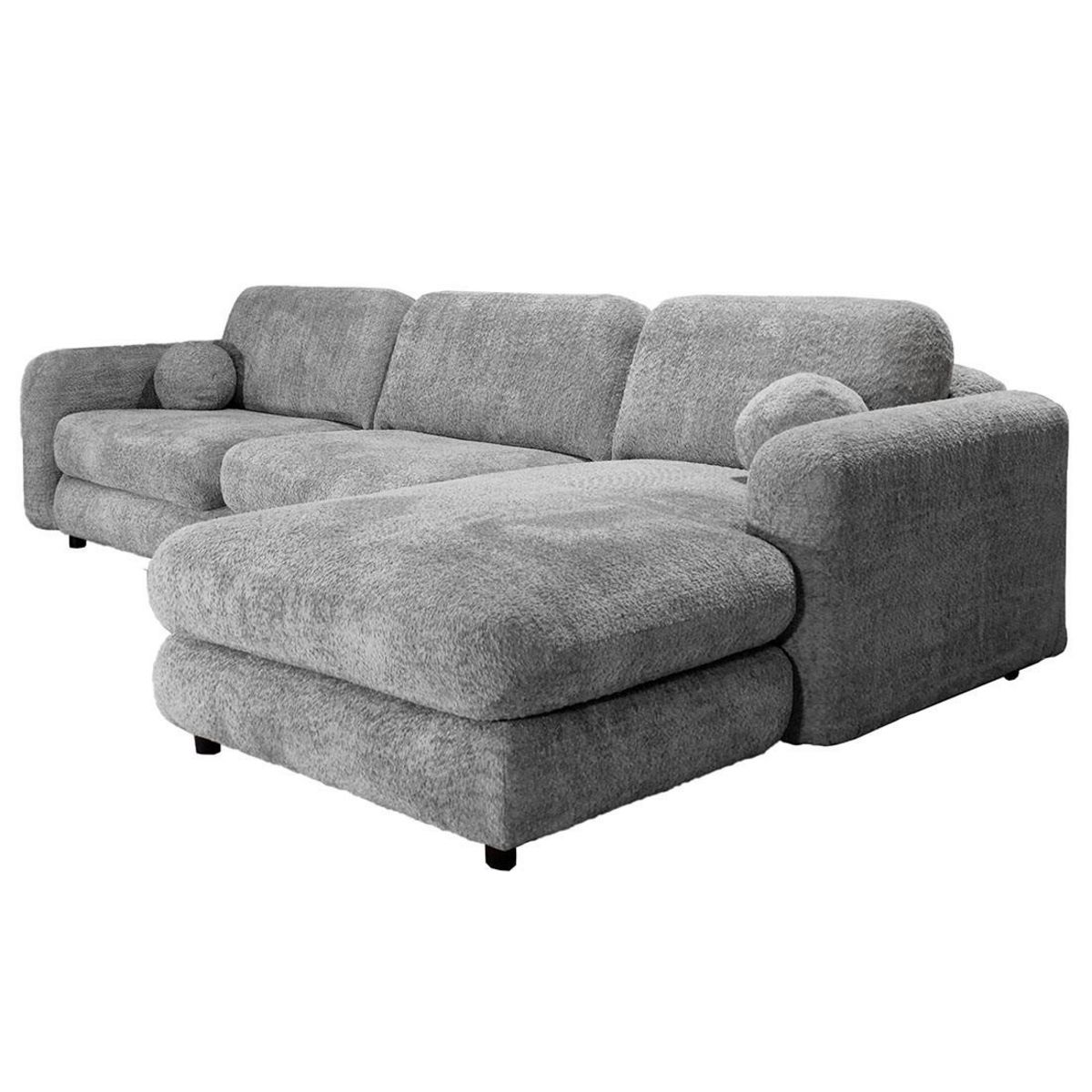 LISA DESIGN Rachel - canapé d'angle droit 4 places en tissu bouclette