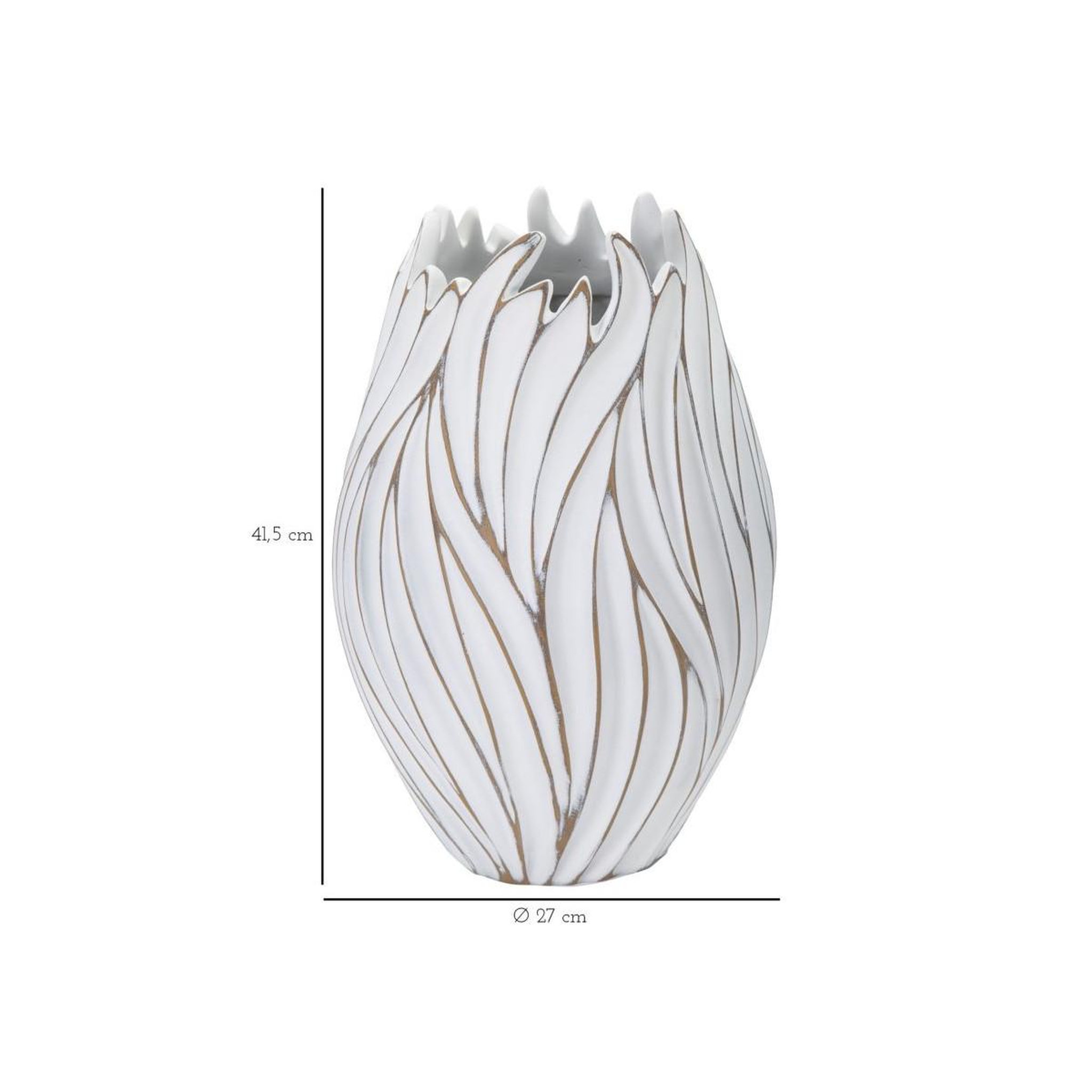 Voir la diapositive 6 : Paris Prix Vase design en relief  honduras  41cm blanc