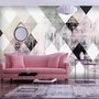 Voir la diapositive 1 : Paris Prix Papier Peint  Rhombic Chessboard Pink