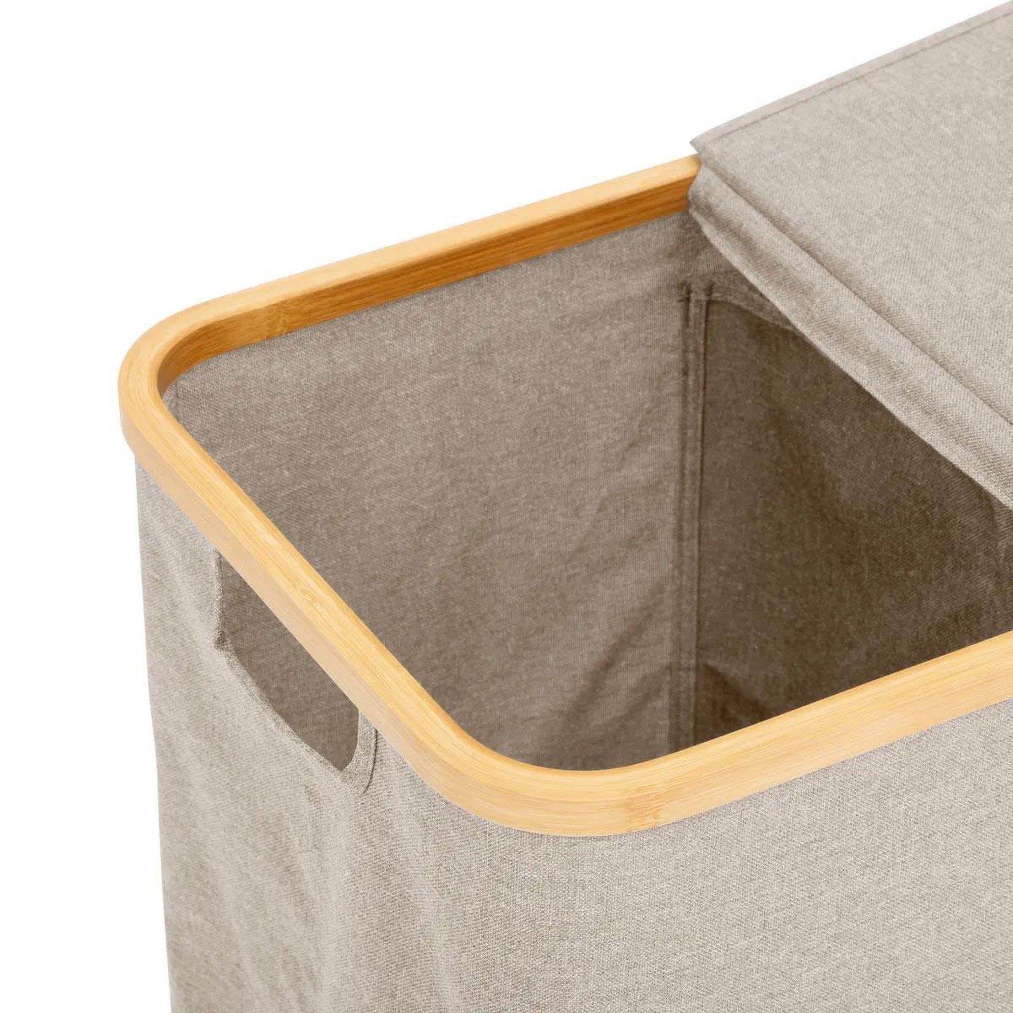 Voir la diapositive 3 : FIVE Panier à linge double  tidy  80l beige