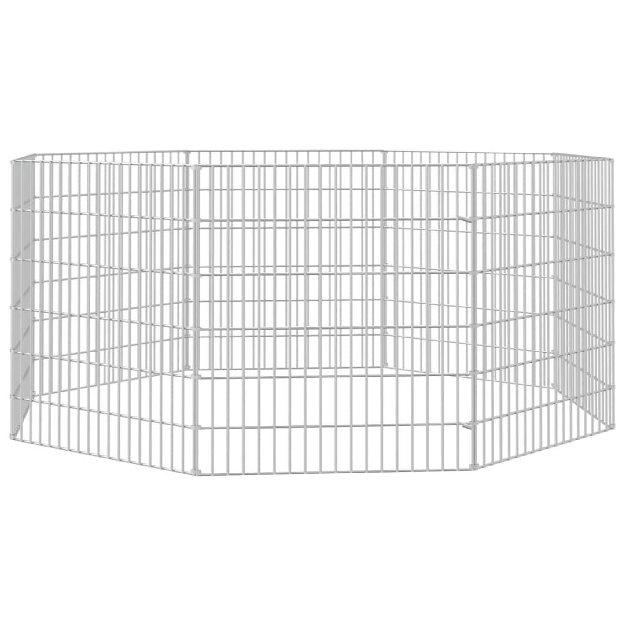 Voir la diapositive 4 : VIDAXL Enclos pour animaux en liberte 8 panneaux 54x60cm fer galvanise
