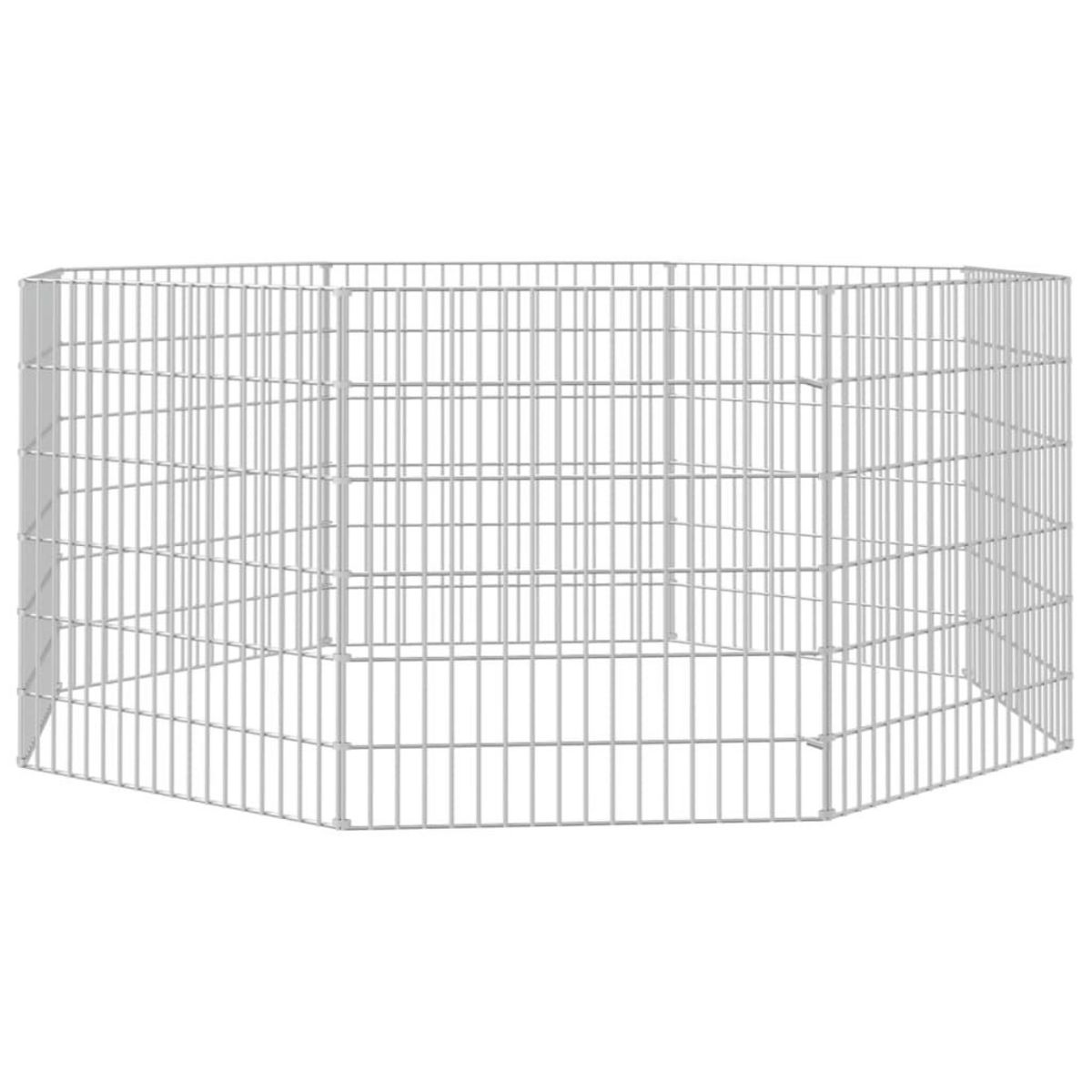 VIDAXL Enclos pour animaux en liberte 8 panneaux 54x60cm fer galvanise