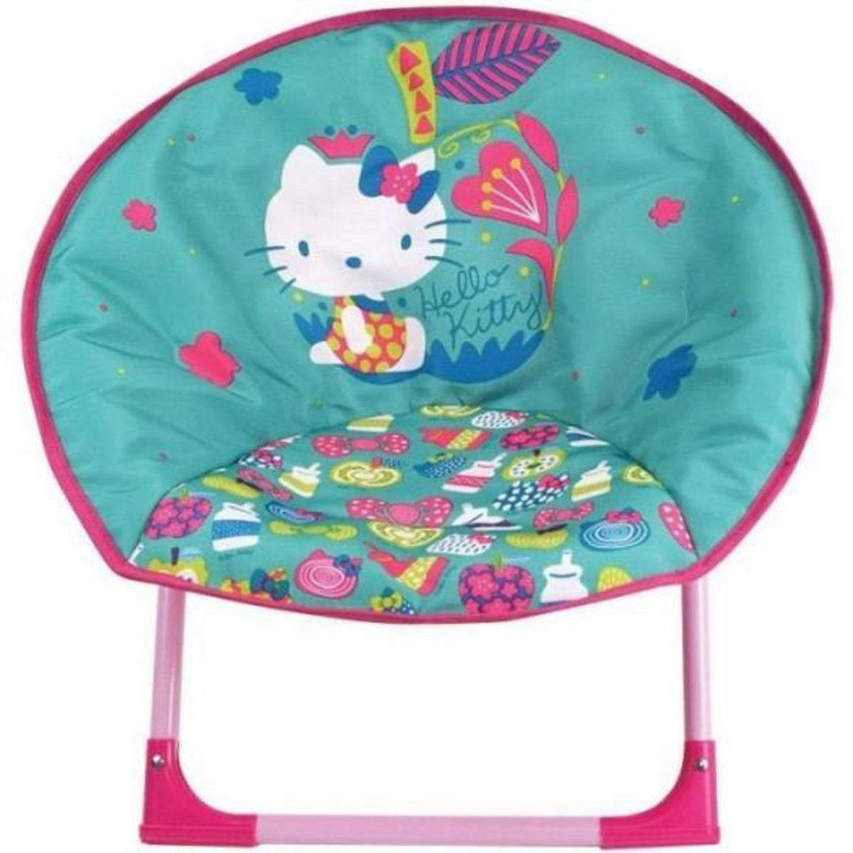 Fun House Siege lune pliant pour enfant - FUN HOUSE - HELLO KITTY - Dimensions H.47x L.54x P.45 cm - Intérieur