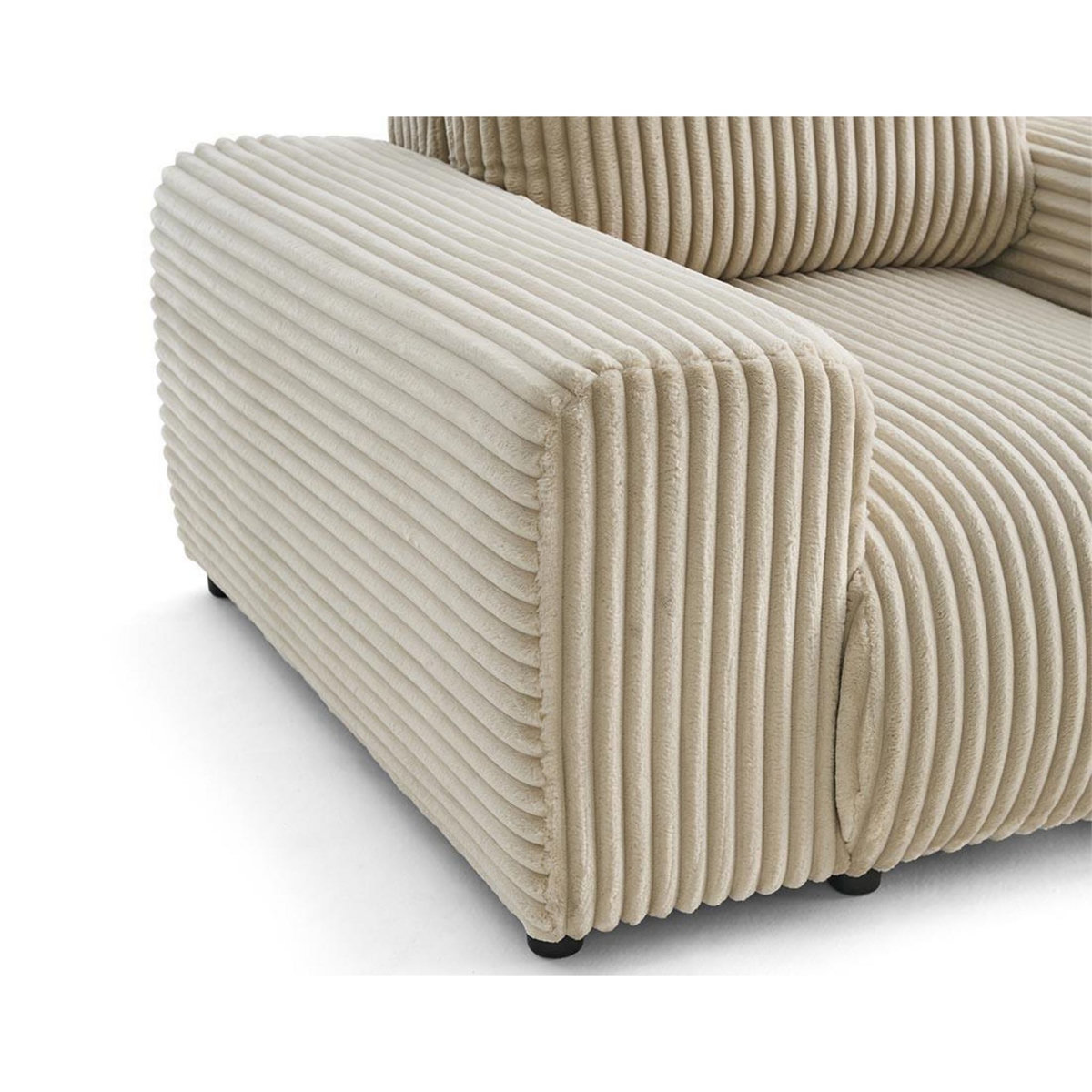 LISA DESIGN Garance - fauteuil en velours côtelé grosses côtes