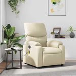 VIDAXL Fauteuil inclinable de massage Creme Similicuir