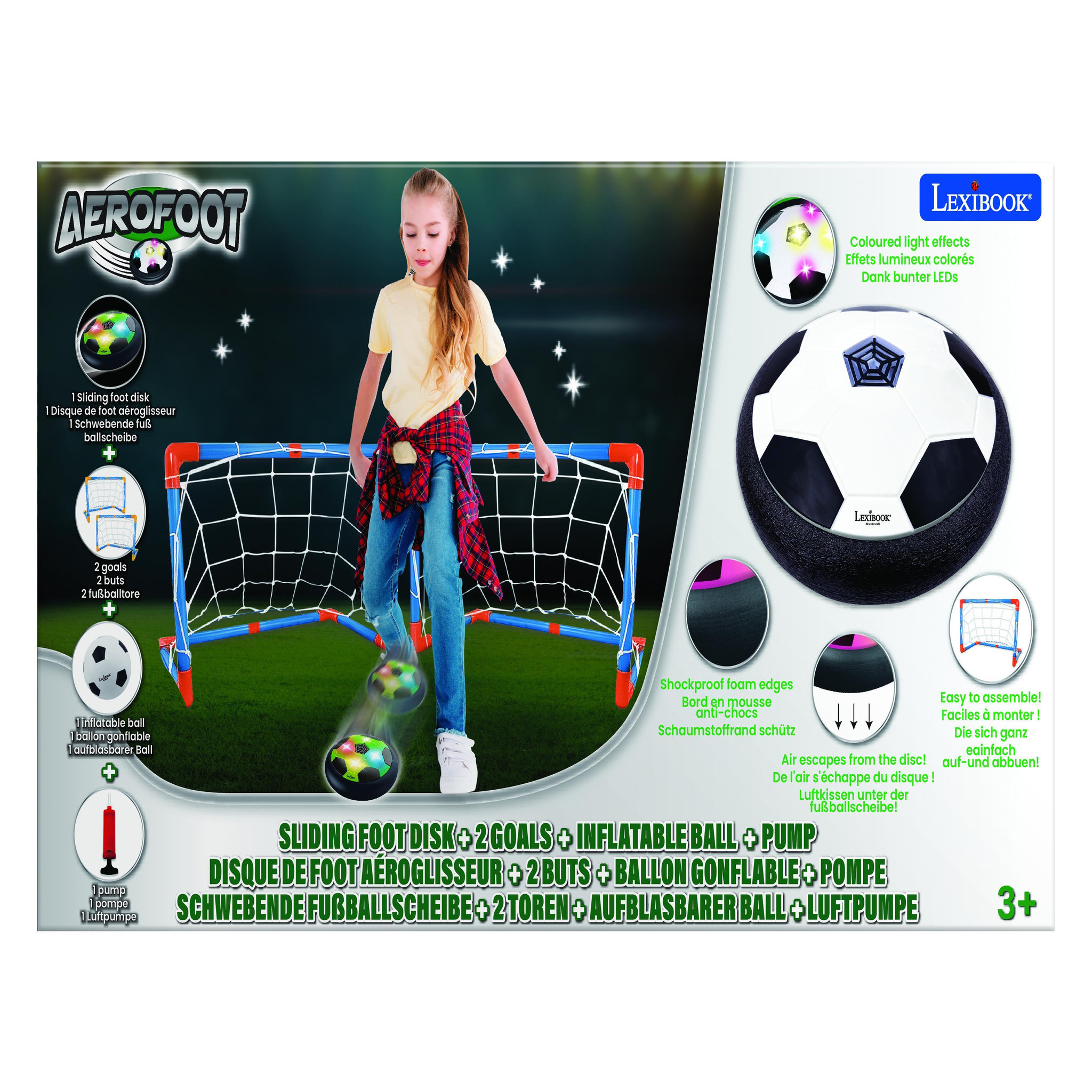 Voir la diapositive 5 : Lexibook AeroFoot - Disque de foot aéroglisseur rechargeable