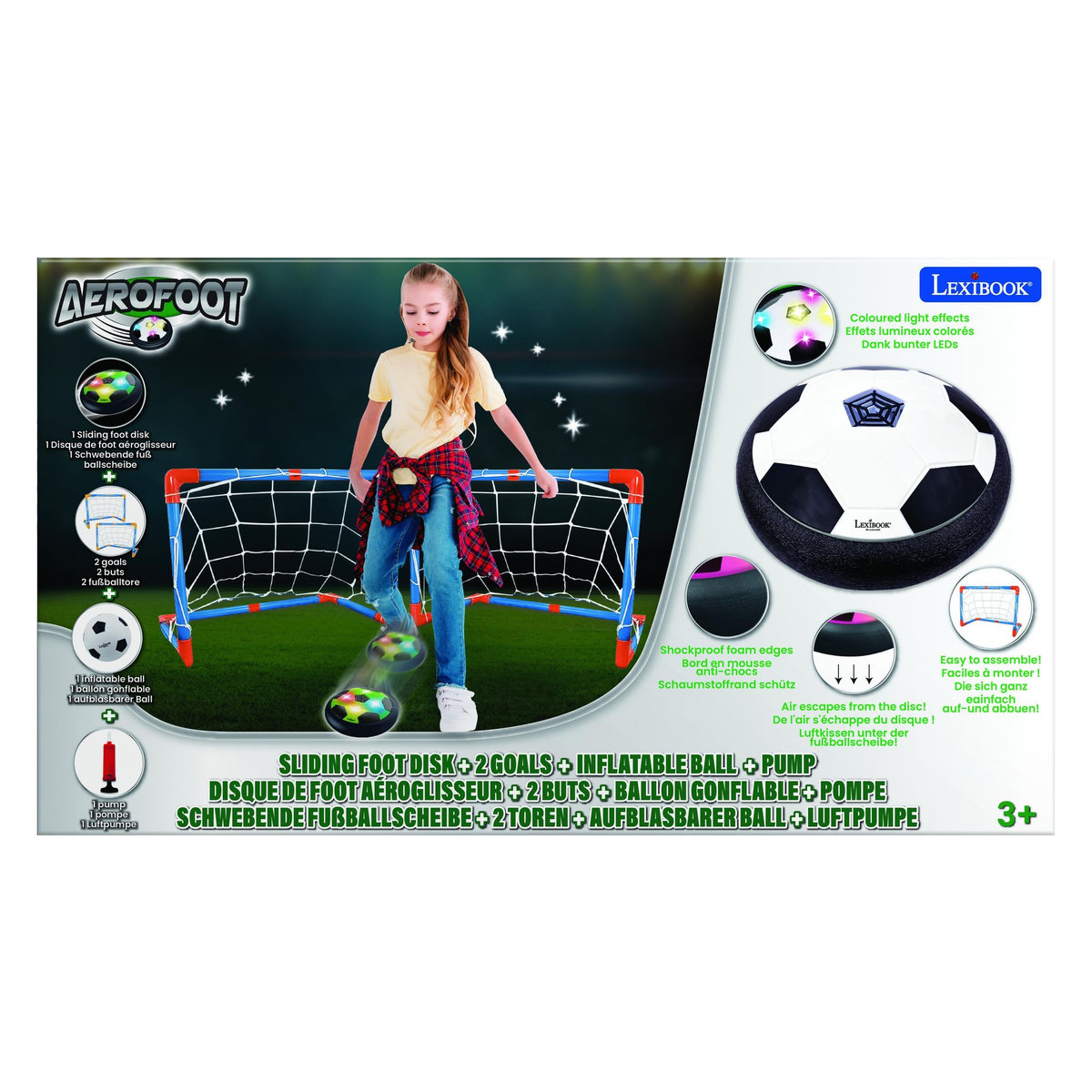 Lexibook AeroFoot - Disque de foot aéroglisseur rechargeable