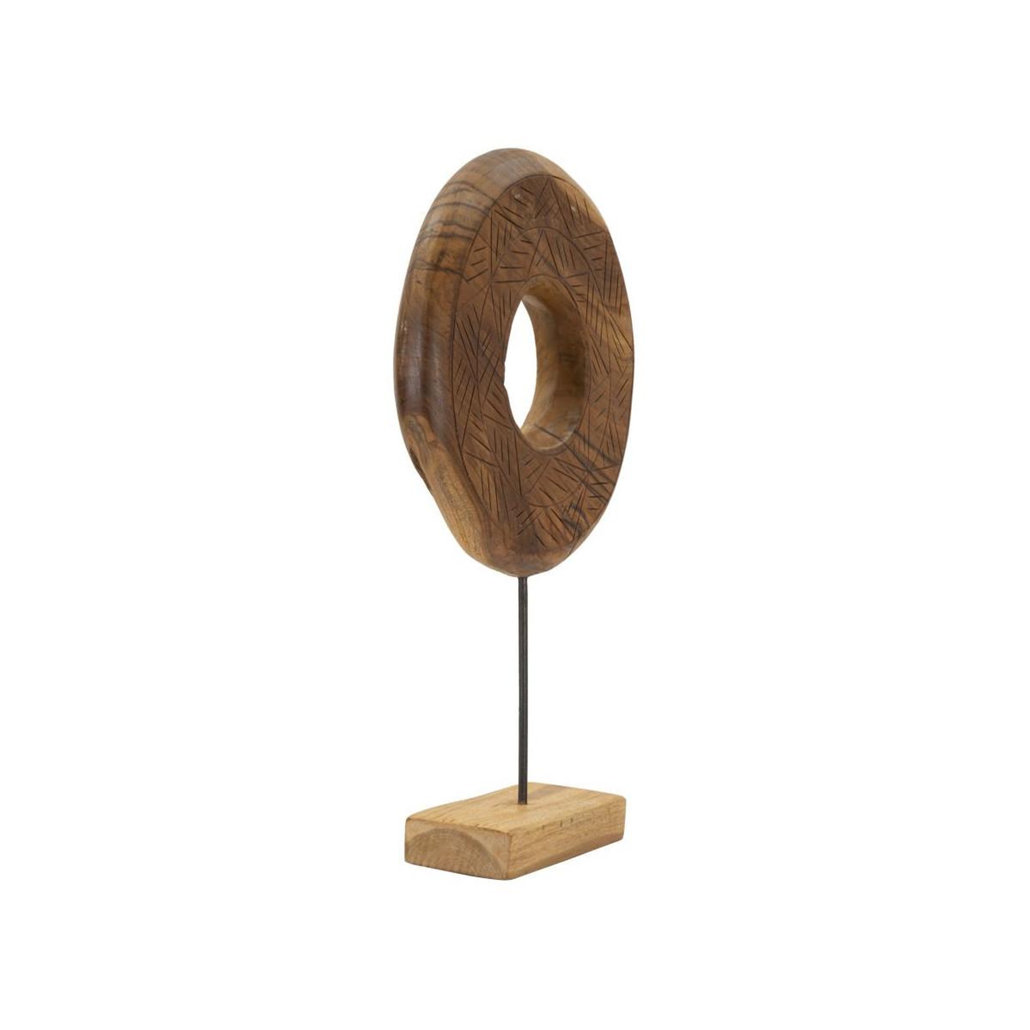 Voir la diapositive 2 : Paris Prix Objet déco rond en teck  dorat  58cm naturel