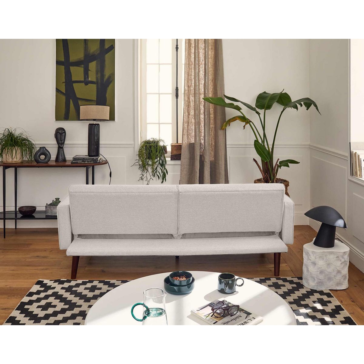 BEST MOBILIER Babylone - canapé convertible clic-clac - 2 places - en tissu