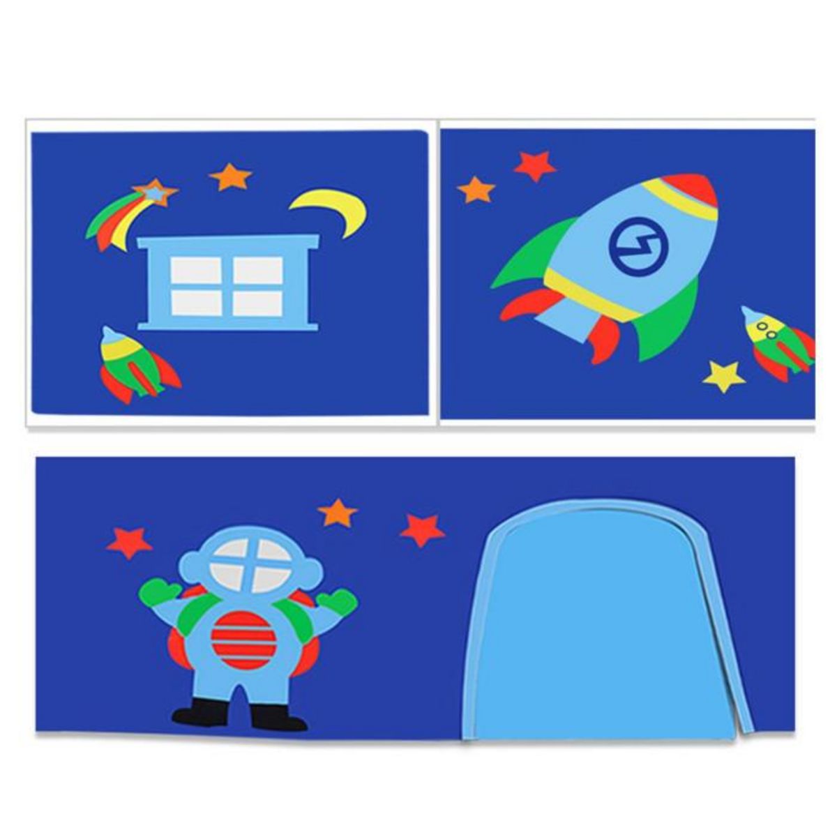 Paris Prix Pack - Lit Enfant Surélevé, Tente, 3 Pochettes & Tunnel  Pino Astronaute II  Blanc