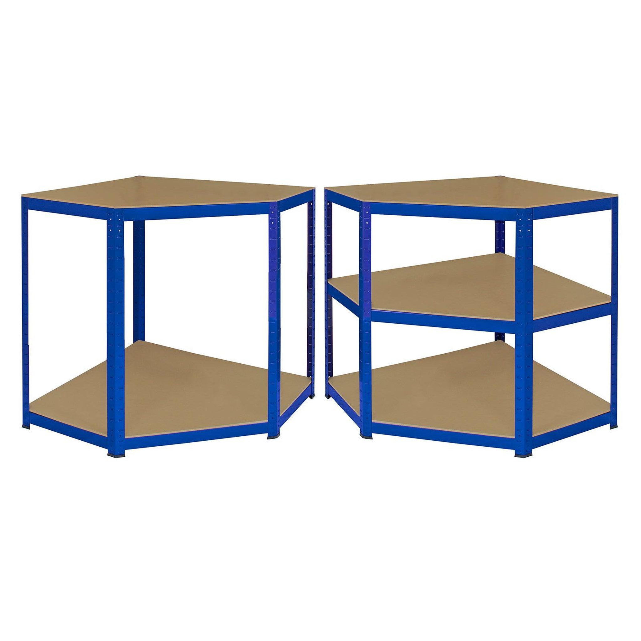 Voir la diapositive 3 : MONSTER RACKING 1 rayonnage d'angle t-rax en acier bleu 90cm x 45cm x 180cm