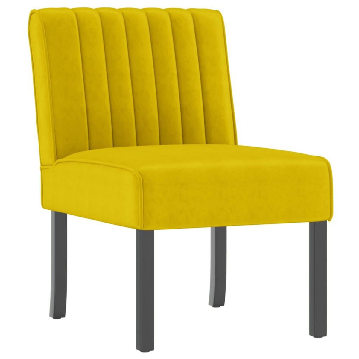 VIDAXL Fauteuil sans accoudoirs jaune velours