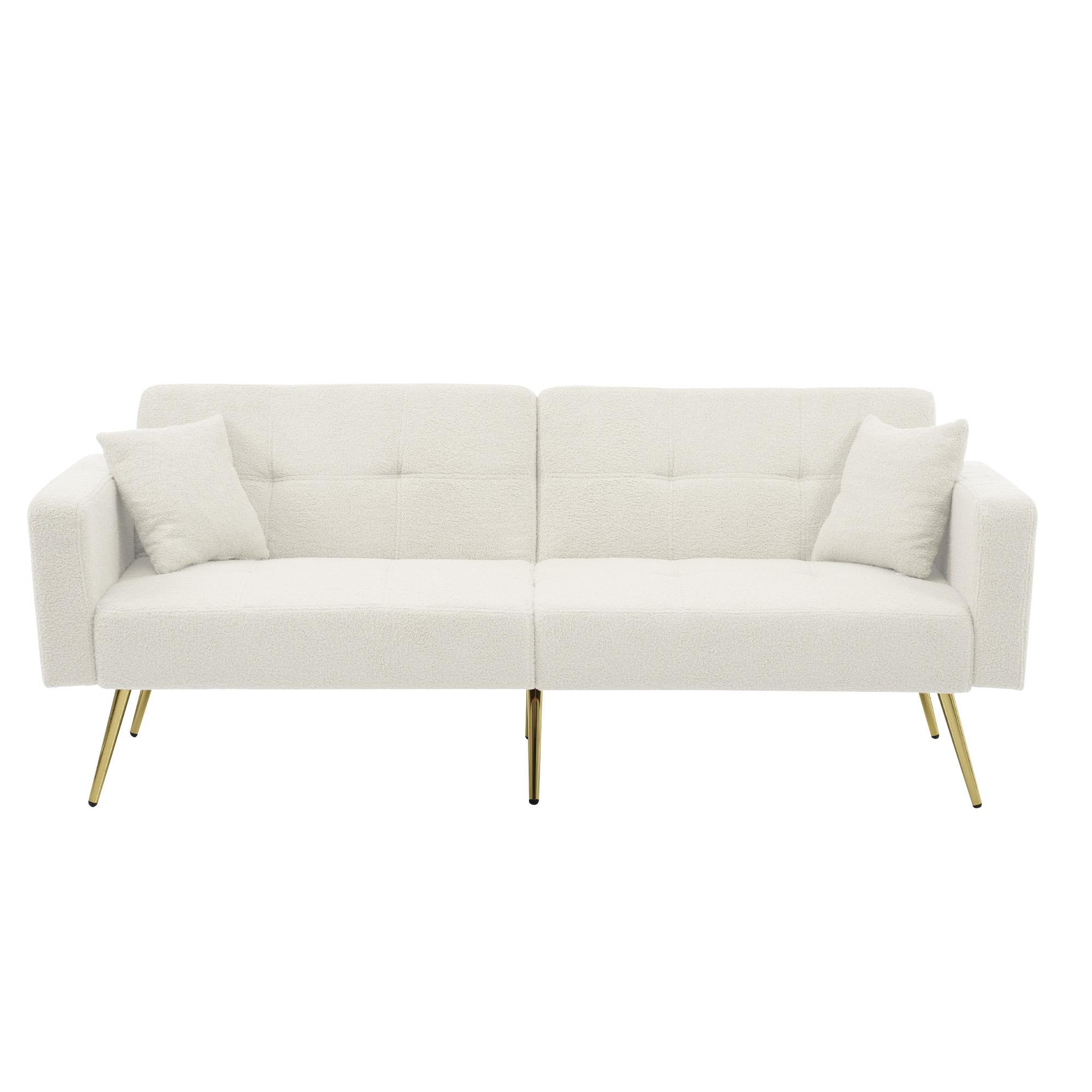 Voir la diapositive 1 : MERAX Canapé droit convertible 2 places tissu
