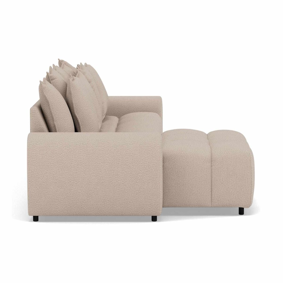 LISA DESIGN Adelaide - canapé d'angle réversible 4 places avec pouf d'appoint en tissu texturé
