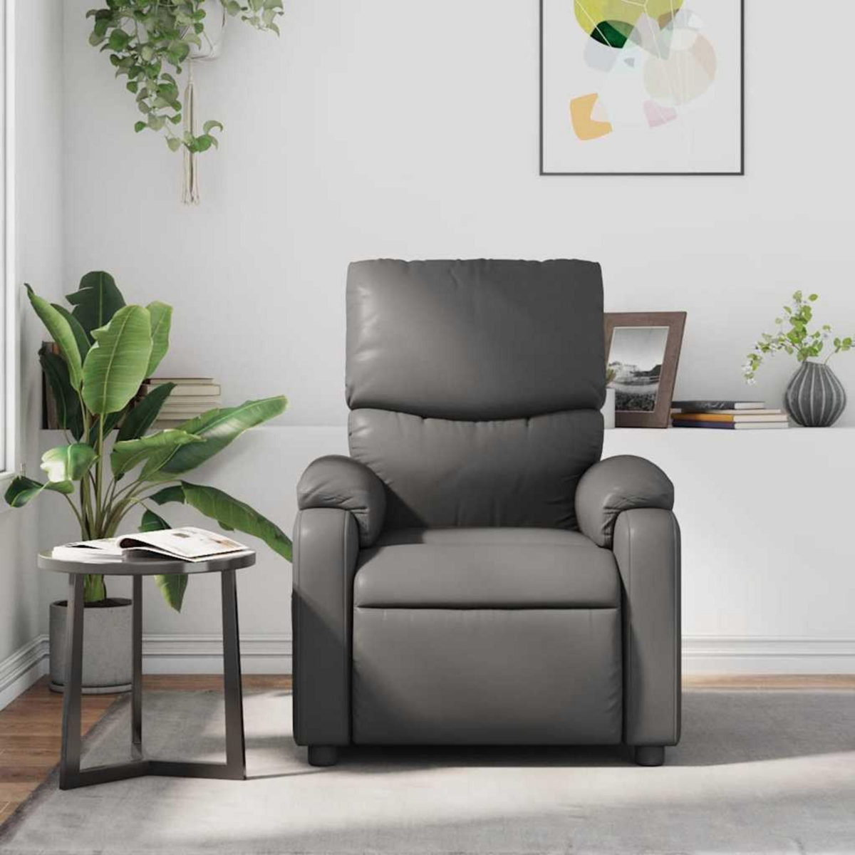 VIDAXL Fauteuil de massage inclinable Gris Similicuir