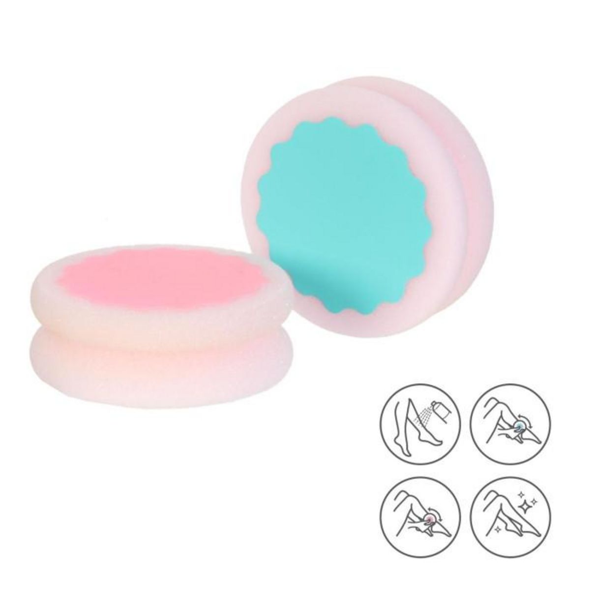 Paris Prix Éponge Dépilatoire  Sans Douleur  7cm Rose & Bleu