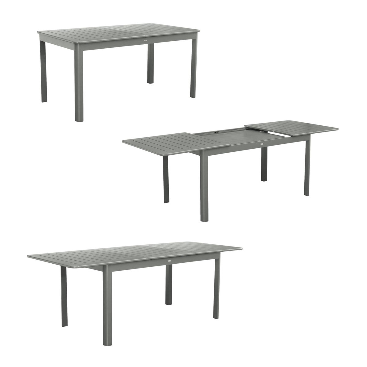 SWEEEK Table de jardin SEATTLE extensible aluminium, 8 places, 173 / 236,5 x 100 x 75 cm