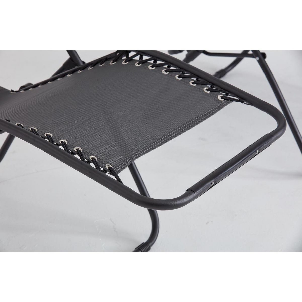 CONCEPT USINE Transat inclinable noir et gris foncé MANIHI