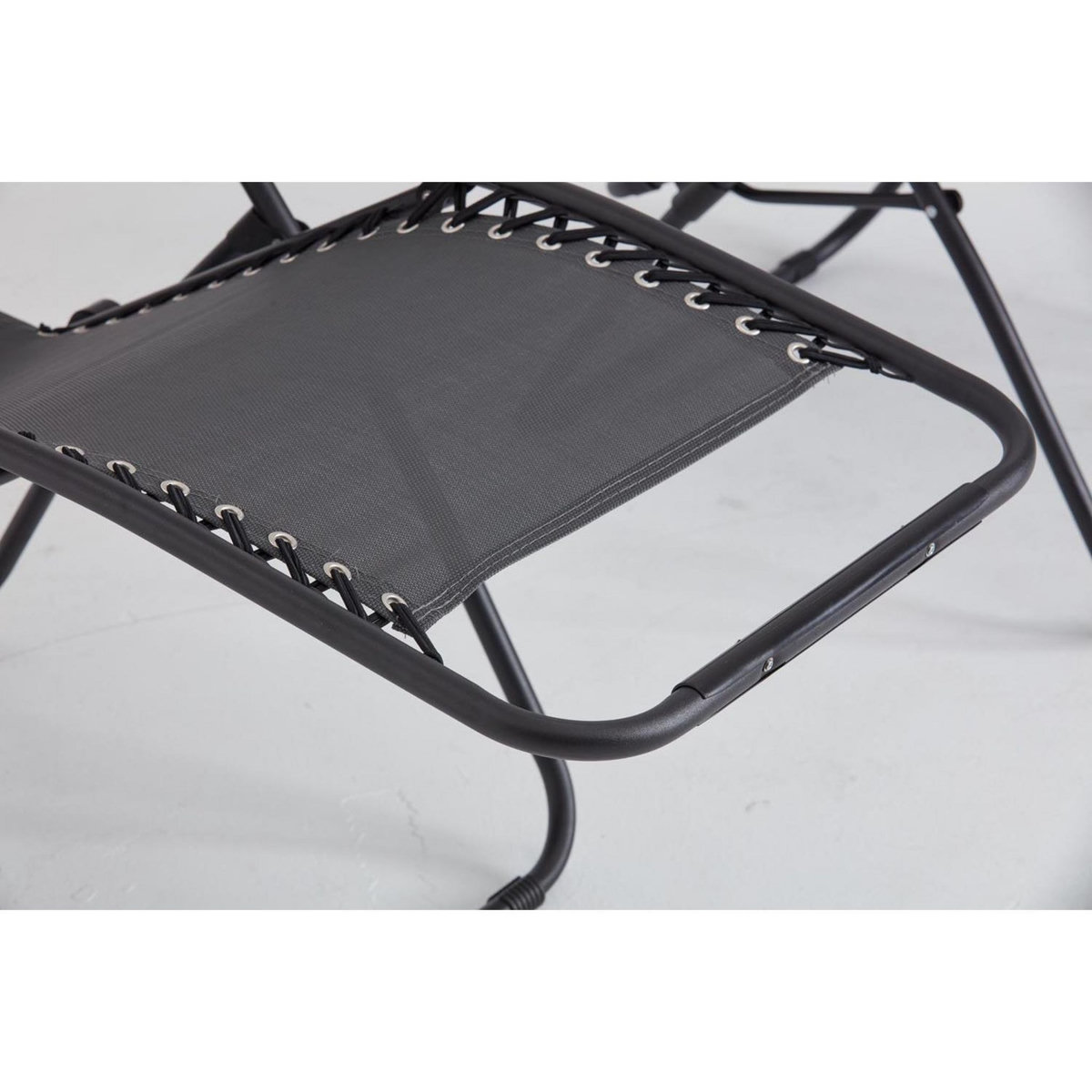 CONCEPT USINE Transat inclinable noir et gris foncé MANIHI