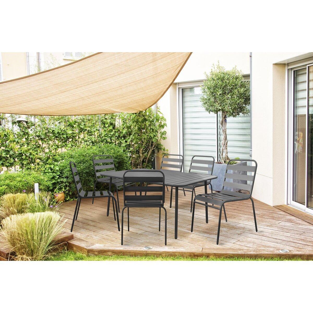 Habitat et Jardin Salon de jardin en métal  Bilbao  - 6 places - Gris